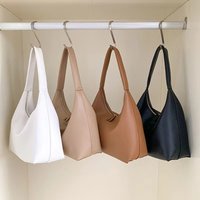 New Double Zipper Leather Hobo Bag Small Size Slouchy Design Shoulder Purses Minimalist Slouchy Tote Handbag Women's Fashion