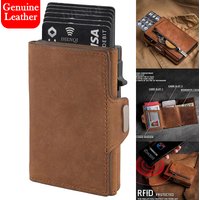 Luxury Card Wallet Genuine Leather Men's Credit Card Holder Slim ID Holder RFID Blocking Business Cardholder Case Gift for Men