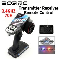 BOGIRC 2.4GHZ 7CH Radio System Transmitter Receiver with Remote Control Led Light Winch Channels For RC Car Boat Accessories