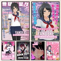 Game Yandere Simulator Poster High-definition poster stickers, suitable for bedroom, living room, home decoration