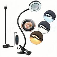 5X Magnifying Desk Lamp LED Illuminated Magnifier 3 Colors LED Magnifying Glass for Soldering Iron Repair/Craft /Hobby /Nail