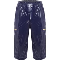 Mens Waterproof Cargo Shorts Multi-pocket Zippers Elastic Waist Band Overalls Capri Pants Party Dance Clubwear Summer Beachwear