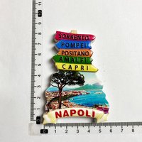 3D Painted Italian Napoli Scenery Fridge Magnet - World Travel Souvenir for Home Kitchen Decorative Gift