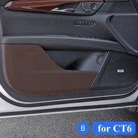 For Cadillac CT5 CT6 CT4 XTS XT5 XT6 ATSL Interior Accessories Leather Carbon Fiber Sticker Door Anti Kick Cover Protection Mat