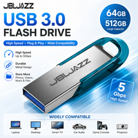 Mini Metal USB 3.0 Flash Drive 512GB Creative Business Gifts Memory Stick 256GB Pen Drive Blue Storage Devices Tiny U Pendrive