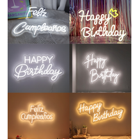 Feliz Cumpleanos LED Letro Happy Birthday Neon Sign Ligh For Birthday Party Home Decoration Birthday Gifts Room Wall Decor Light