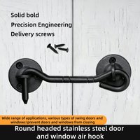 Privacy Frosted Black Wind Hook Door Latch Barn Door Lock, Easy to Lock, Suitable for Sliding Barn Doors, 5.11 in X 1.37 in X 0.