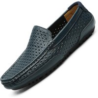 Mocassins d'été en cuir véritable souple pour hommes, marque de luxe, chaussures décontractées, mocassins de styliste italien, chaussures bateau respirantes à enfiler