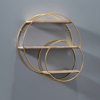 Creative Iron Decorative Wall Shelf Gold Nordic Style Wall Storage Rack No Punching Space Saving Wall Decoration Bedroom