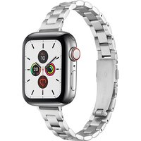 Gliederarmband für Apple Watch Band 40 mm 41 mm 42 mm 44 mm 45 mm 46 mm Damen Slim Edelstahlarmband iWatch Serie 5 6 7 8 9 10 SE