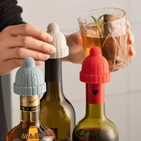 Silicone Wine Stoppers Bar Tools Christmas Wine Caps Reusable Saver Bottle Sealer Airtight Plug Safe Wine Cork Bar Accessories