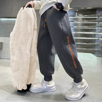 Boys Plus Velvet Pants Kids Thick Trousers Winter Warm Padded Sweatpants New Children's Fashion Casual Bottoms 5-14 Years