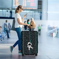 1PC aerospace yuan printed luggage cover for luggage sizes 18-32 inches; dustproof and elastic travel accessories to protect