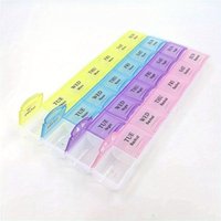 1PC 4 Row 28 Squares Pillbox Storage Box for Pills Portable Weekly 7 Days Medication Case Pill Container Organizer Plastic Box