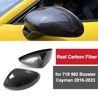 LHD RHD Rearview Mirror Cover for Porsche 718 982 2016-2023 Boxster Cayman Carbon Fiber Side Mirror Shells Replace Add on Case