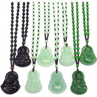 Classic Natural Chinese Buddha Pendant Jade Necklace Fashion Charm Jewelry Carved Blessing Lucky Amulet Gifts For Women Men