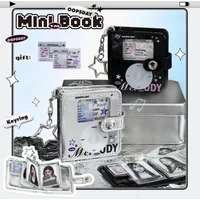Y2K Style Retro Ipod Mini Photocard Album 1 Inch 2 Inch Kpop Photocard Holder with Kryrings Girl PU Photos Binder Student 2024