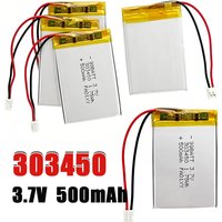 Lipo 3.7V 303450 Li-polymer Battery 500mAh Li Po Lithium Batteries Rechargeable Li-ion Cell for DVD Driving Recorder GPD Monitor