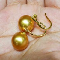 Shell Pearl Earrings yellow Earrings 18k Gold Real Classic Jewelry FOOL'S DAY VALENTINE'S DAY Party Fashion Wedding New Year