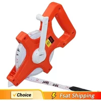 1Pc 30m/50m/100m Meter Open Reel Fiberglass Tape Measure Inch Metric Scale Impact Resistant Plastic Measure Tools