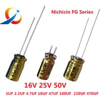 10pcs NICHICON FG Series 16V 25V 50V 1UF 2.2UF 4.7UF 47UF 100UF 220UF 470UF Electrolytic Capacitors HIFI Audio Capacitor