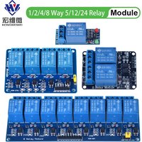 DC 5V 12V 24V 1 2 4 6 8 Channel Relay Module Board Shield with Optocoupler / High and Low Level Trigger for Arduino Raspberry