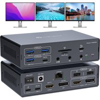 USB C Displaylink Thunderbolt Docking Station 4K@60Hz 3 Monitors for MacBook M1/2/3/4 Windows 19-in-1 USB 3.0 USB C Laptop Dock