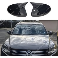 For Volkswagen Tiguan MK1 TSI TDI R-Line 2007-2016 Gloss Black Ox Horn Rearview Mirror Cover Side Wing Mirror Caps Modification