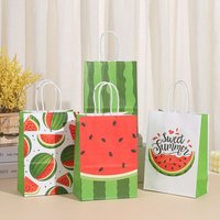 4Pcs Sweet Watermelon Paper Gift Packing Bags Shopping Tote Bag for Summer Fruit Theme Birthday Baby Shower Party Decoration