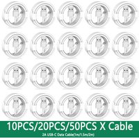 10-50PCS 2A TPE USB A Type C Fast Charging Data Cables For Samsung Galaxy S8 Huawei Xiaomi LG Mobile Phone USB-C Quick Cord 2m