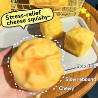 Giant Cube Cheese Squeeze Toy Simulation Extra Large Size Cheese Squishy Fidget Toy Slow Rebound Shapeable Venting Ball toy gift