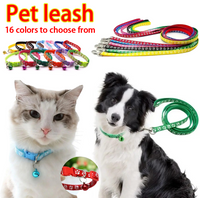 Dog Paw Print Pet Traction Rope Adjustable Breathable Puppy Collar Set Pet Walking Lead Rope with Collar Puppy Cat Accessories