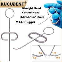1Pc Dental MTA Plugger Applicator Bone Implant Collector SS Powder Conveyors Teeth Filling Syringe Carrier Straight/Curved Head