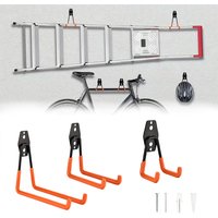 Heavy Duty Wall Mount Metal Hook Garage Organizer Bicycle Ladder Hanger Anti Slip Storage Hook For Garden Tools Home Workshop