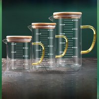 High Temperature Resistant Glass Graduated Cup Egg Beater Microwave Milk Cup Home Use Measurement Cup Style Water Cup