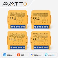 AVATTO WiFi/ZigBee Smart Dimmers Switch Module Mini 1/2 Way Control LED Lights Dimmable Switch Works with Tuya Alexa Google Home
