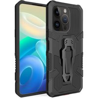 Belt Clip Armor Bracket Case for iPhone 17 16 15 14 13 12 11 Pro Max 8 7 Plus 13Mini 12Mini Plastic Stand Phone Cover Shockproof