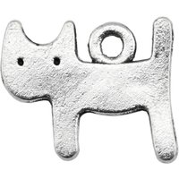 WYSIWYG 20pcs 14x12mm Pendant Small Cat Kawaii Cat Charm Pendants For Jewelry Making Antique Silver Color Cute Cat Pendants