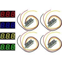 4pcs Digital Mini Digital Voltmeter 0.28 Inch Three-Line 0-100V Digital Voltmeter Gauge Tester LED Display Panel Voltmeter