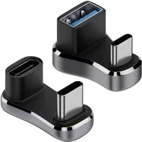 USB-C Male to Female Converter USB-C 3.1/PD 140W Fast Charging USB-A to Type-C Adapter, for Steam Deck/Switch 180 Degree Angle