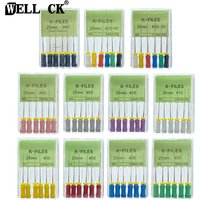 WELLCK 6Pcs/Pack Dental Hand Use K-Files 21/25mm/31mm Stainless Steel Endodontic Root Canal Files Dentist Tools Dental Files Lab