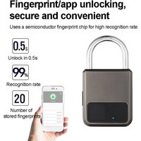 AliExpress NONE Fingerprint Padlock Waterproof Keyless Security Locker Fingerprint Lock Anti-Theft USB Charge For Bike Gym Locker Luggage
