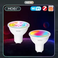 MOES Tuya ZigBee GU10 WIFI Smart LED Bulbs RGB C+W White Dimmable Lamps Smart Life APP Control Light Bulbs Voice Alexa/Google