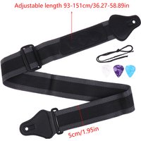 Adjustable Electric Guitar Strap With 3 Random Color Guitar Picks Holders PU Leather Ends Acoustic Guitar Bass Belt Accessories