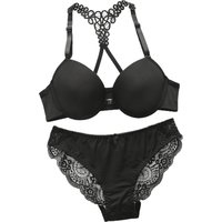 Ladies' black red blue with steel rims front buckle beautiful back pull up bra underwear set A2128