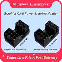 COOLCIRC 180° Rotating Elbow GPU PSU Steering PCI-E Graphics Card Power Supply Adapter Connector Rotating Wiring Artifact
