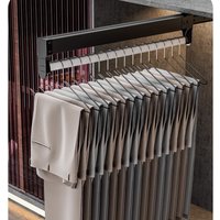 Adjustable Wardrobe Clothing Rail Duty Pull-Out Closet Valet Rod Hanger Rack Bar Telescopic Trouser Rack with Sliding Rails