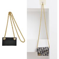Metal Chain Bag Strap Diore Card Holder Inner Wallet Crossbody Shoulder Bag Strap Accessory for Handbag Transformation