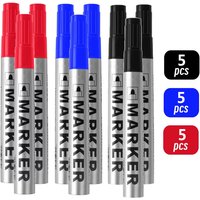 5PCS Permanent Paint Marker Pen Waterproof Pen for Tyre Oily Markers Capacity Quick Drying Signature Pen Stationery Supplies