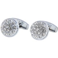Round Full Diamond Cufflinks for French Shirt Men's Luxury Business Dress Cuff Links